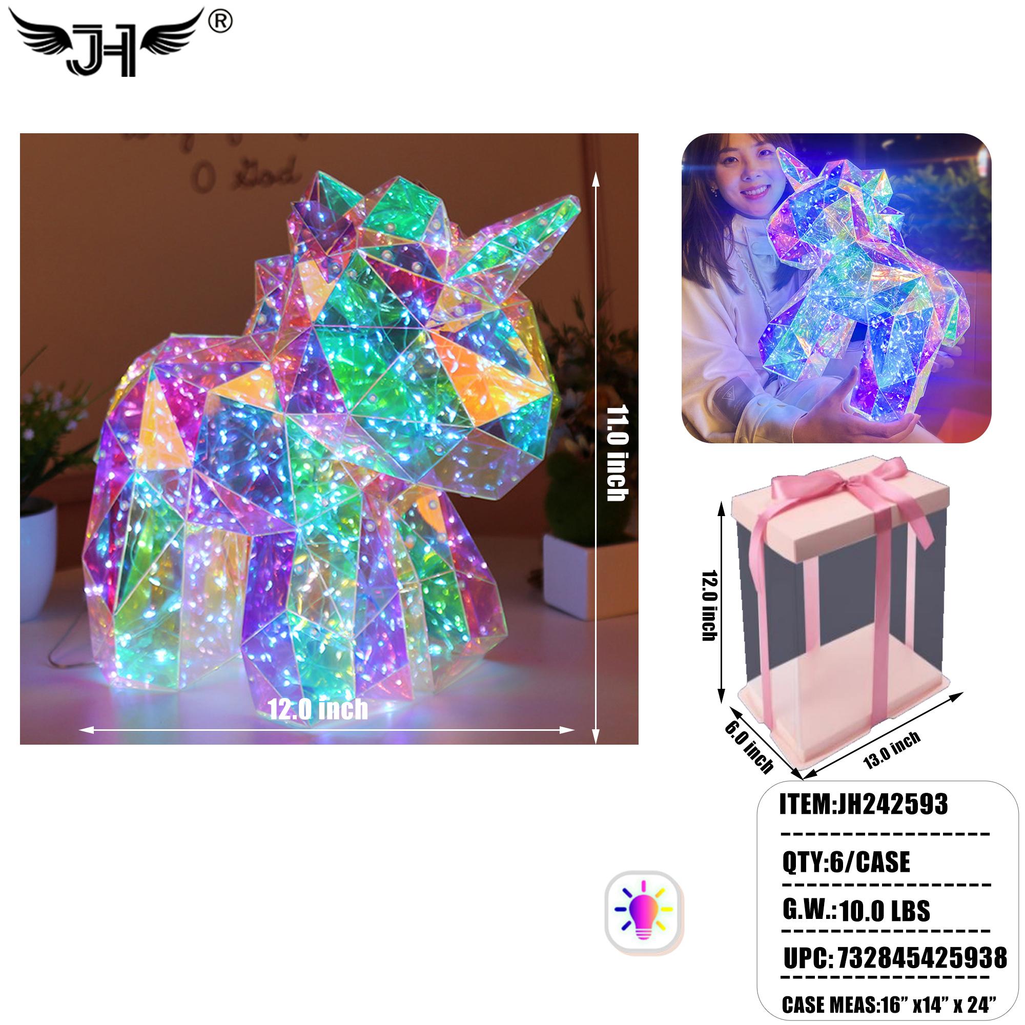 LED DECORATION - PVC LIGHT UP UNICORN 6PC/CS image