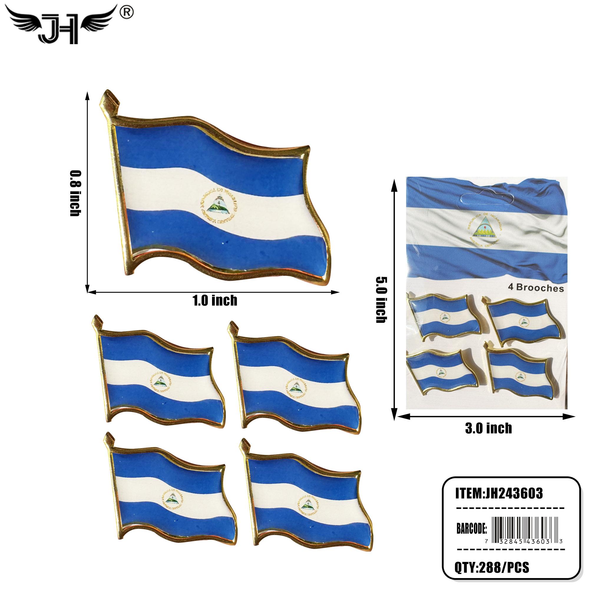 FLAG PIN - NICARAGUA PIN (4CT) 24DZ/CS image