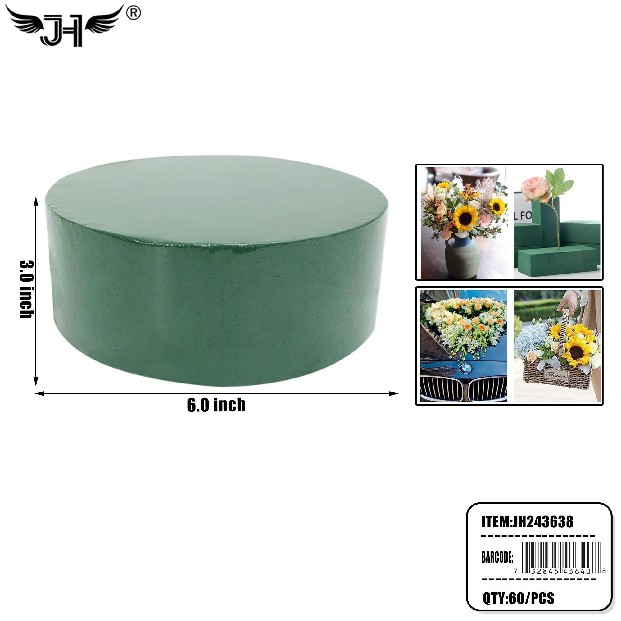 FLOWER FOAM ARRANGEMENT BLOCK GREEN ROUND 60PC/CS image
