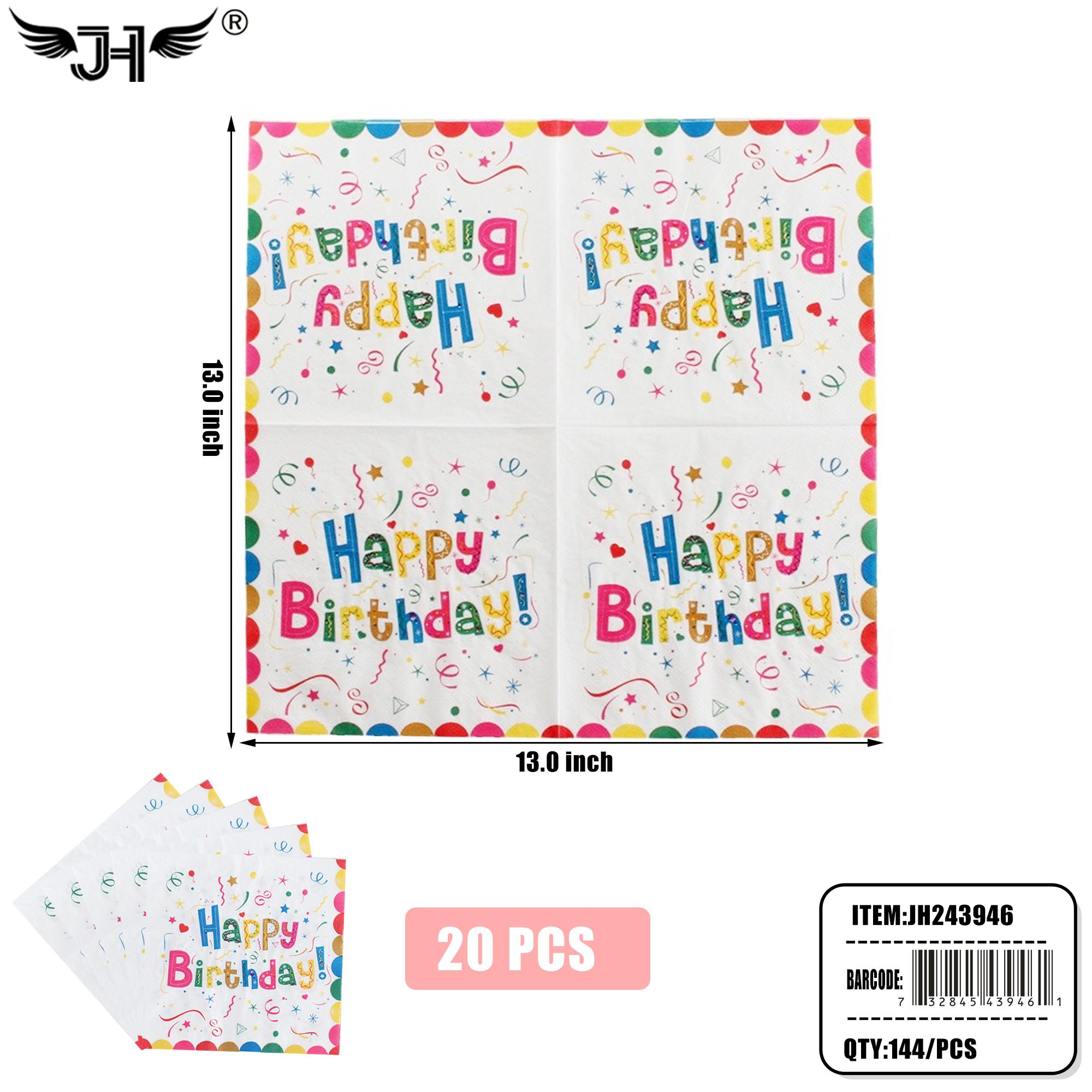 NAPKIN - HAPPY BIRTHDAY 20CT (12PK) 12DZ/CS image