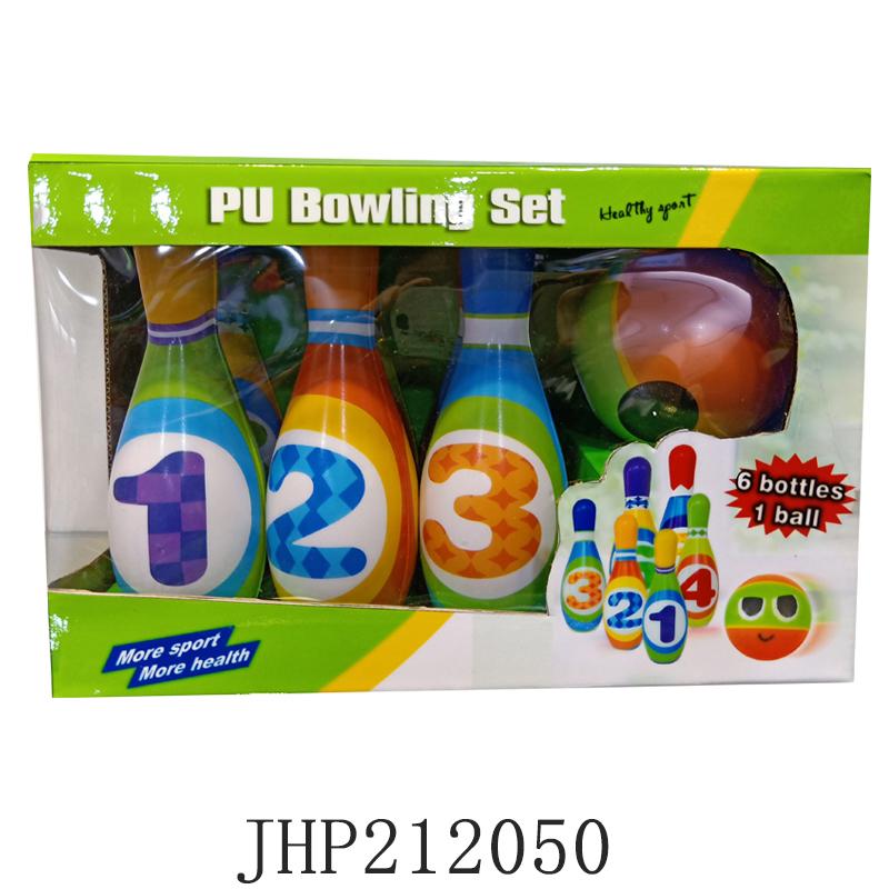 7.5" PU BOWLING TOY SET 6PC/2BX/12PC/CS