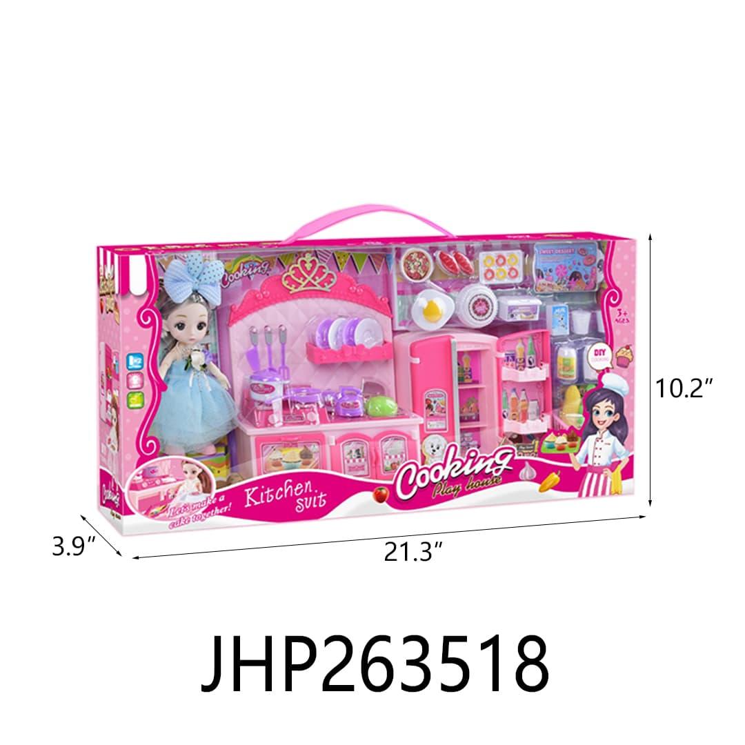COOKING SET W/DOLL/LIGHT/SOUND 8PC/CS image