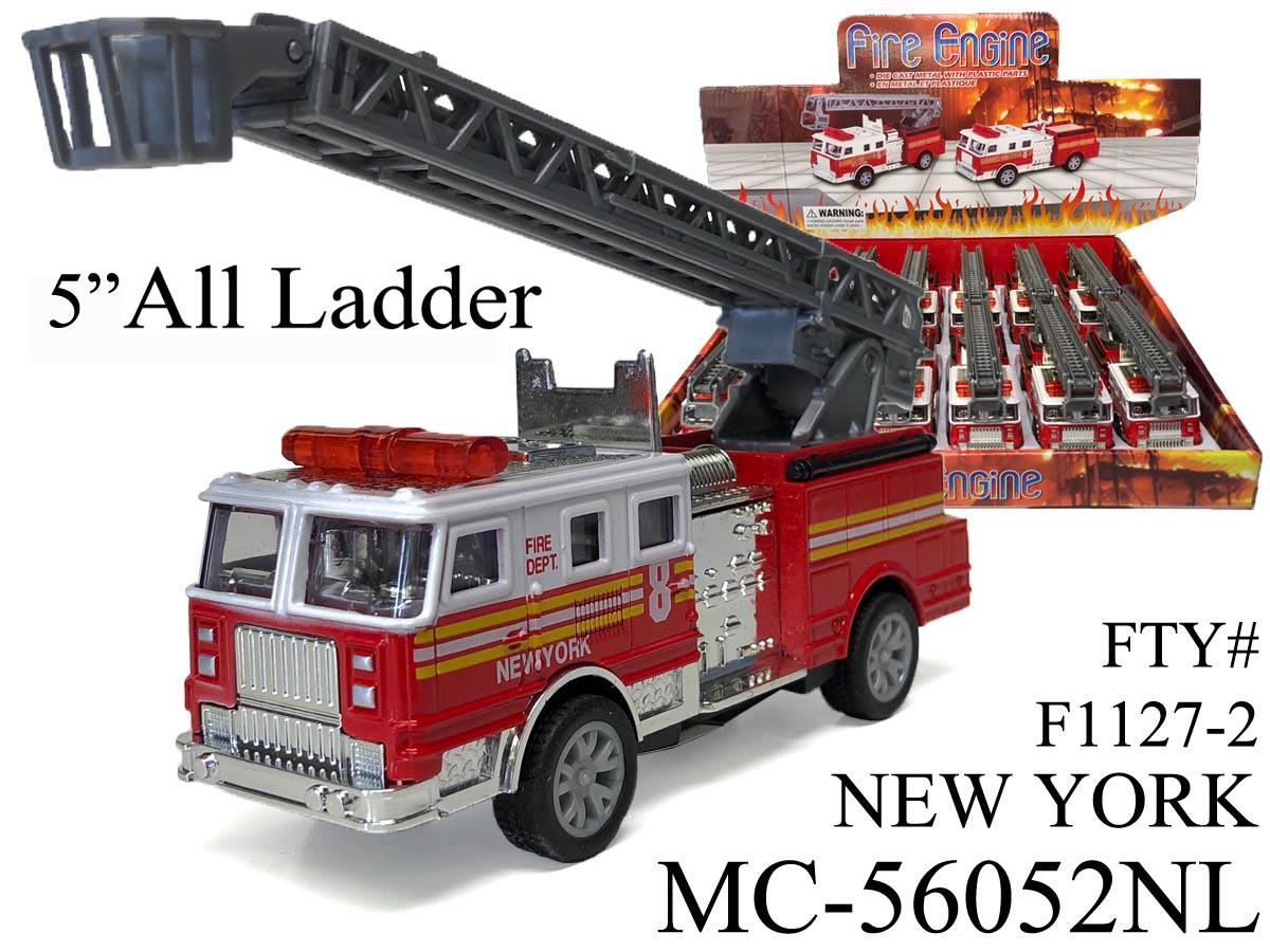 DIECAST - 5" FIRE ENGINE ALL LADDER - NY 12DZ/CS