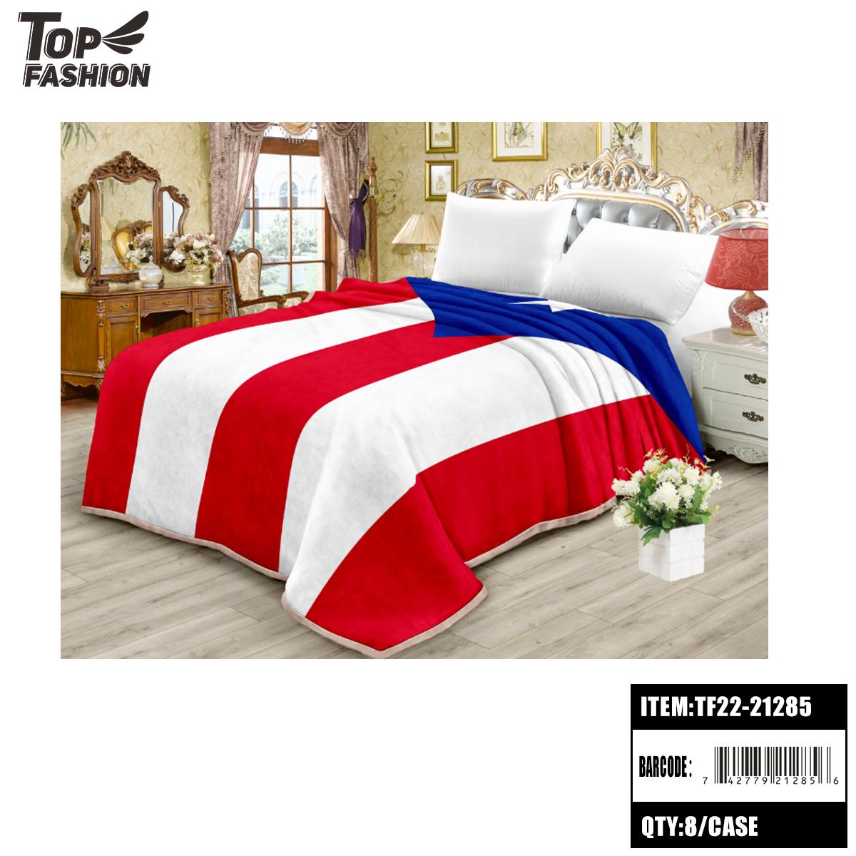 2KG QUEEN SIZE PUERTO RICO FLAG BLANKET 8PC/CS image