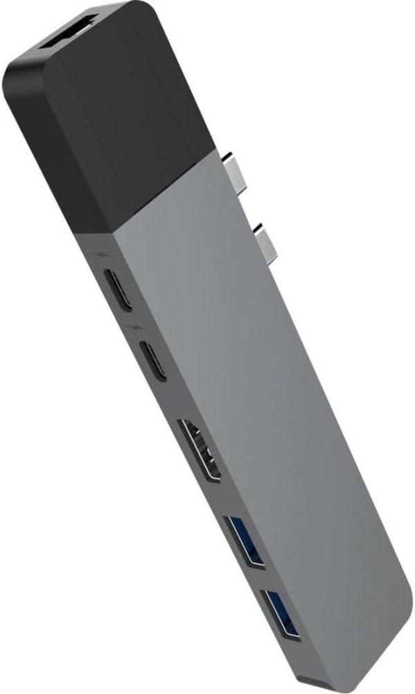 HyperDrive USB C Hub, NET 6-in-2 for MacBook Pro Air, Multi-Port USB-C Dongle w/Gigabit Ethernet, 40Gbps/100W PD, 5Gbps/60W PD, 4K30Hz HDMI image