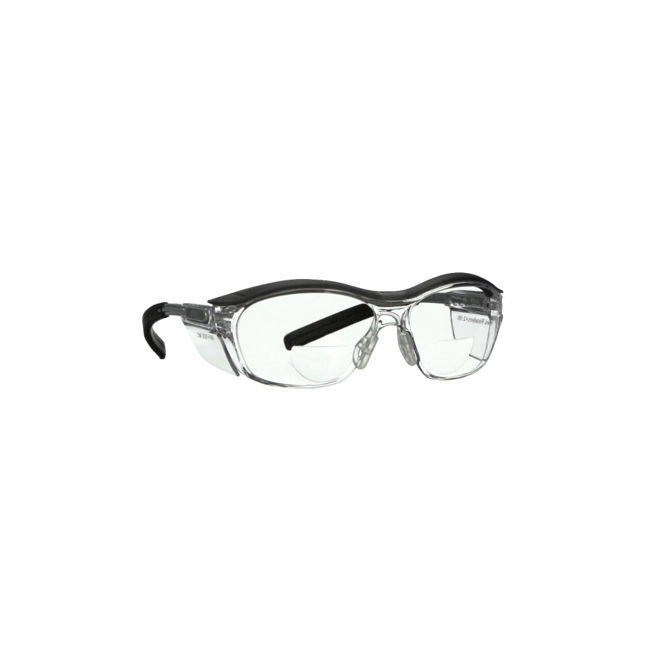 3M Reader Safety Glasses, 2.0 Diopter, Black Frame, Clear Lens, 1 Pack image