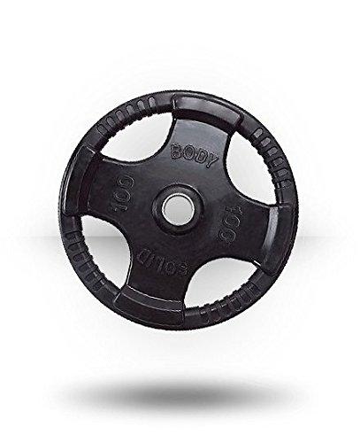 Body-Solid Rubber Coated Olympic Weight Plate (1), with Anti-Slip Grip - Perfect for Strength Training, Home Gym, and Barbell Workouts image