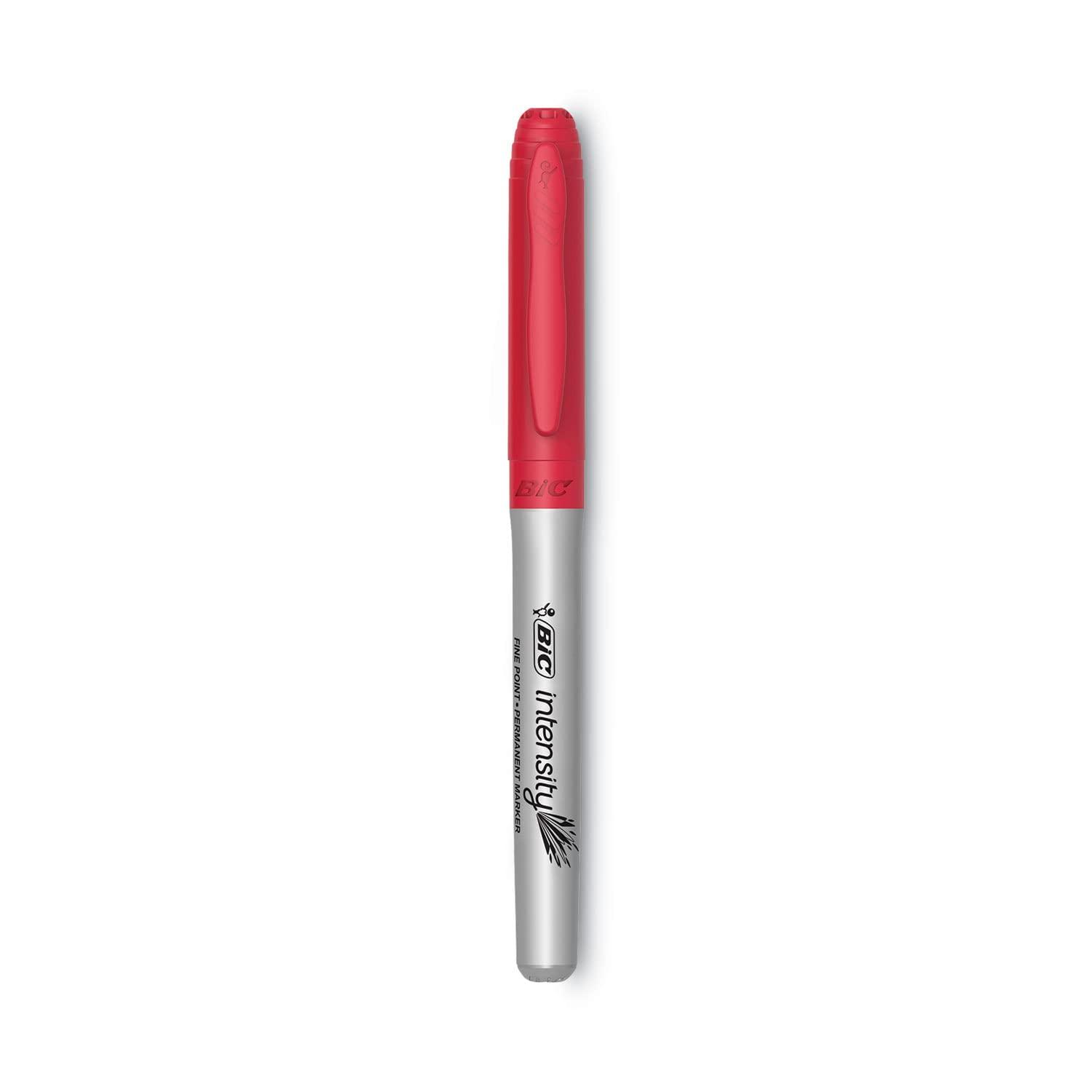 Intensity Fine Tip Permanent Marker, Fine Bullet Tip, Rambunctious Red, Dozen image