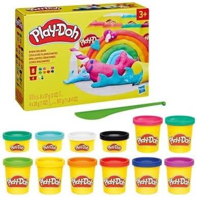 Play-Doh Treats & Favors 12-Pack, Modeling Compound for Kids 2 Years & Up, Party Favors with Stickers, Non-Toxic, 12 Cans Total 12 oz image