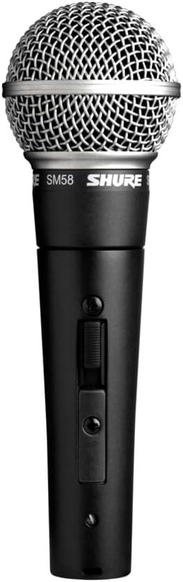 Shure SM58S Dynamic Vocal Microphone with On/Off Switch, Cardioid Pattern, Built-in Pop Filter, for Live & Studio Performance Mic for Singers, Speakers & Stage Use, Black image