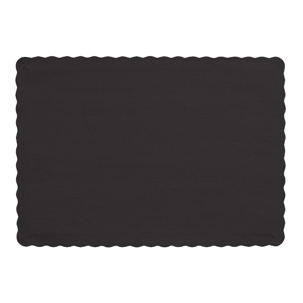Creative Converting Paper Placemat with Scalloped Edges, Party Supplies, 10" x 14", Black Velvet, 50ct image