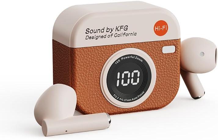 Sound by KFG Retro Camera Style Case Cover with Digital Display, Green Leather, Hi-Fi Design image