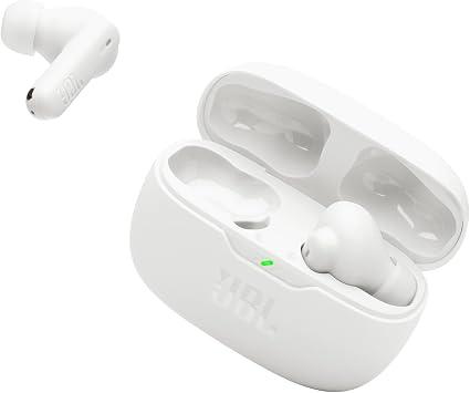 JBL Vibe Beam 2 - True Wireless Noise Cancelling Earbuds with JBL Pure Bass Sound & Smart Ambient technology, 4mics for crisp, clear calls, up to 40Hrs of Playback, IP54 Dust & Water resistant (White) image