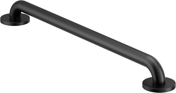 Moen Matte Black 24-Inch Bathroom Safety Grab Bar with Concealed Screws for Elderly Shower Support, R8724BL image