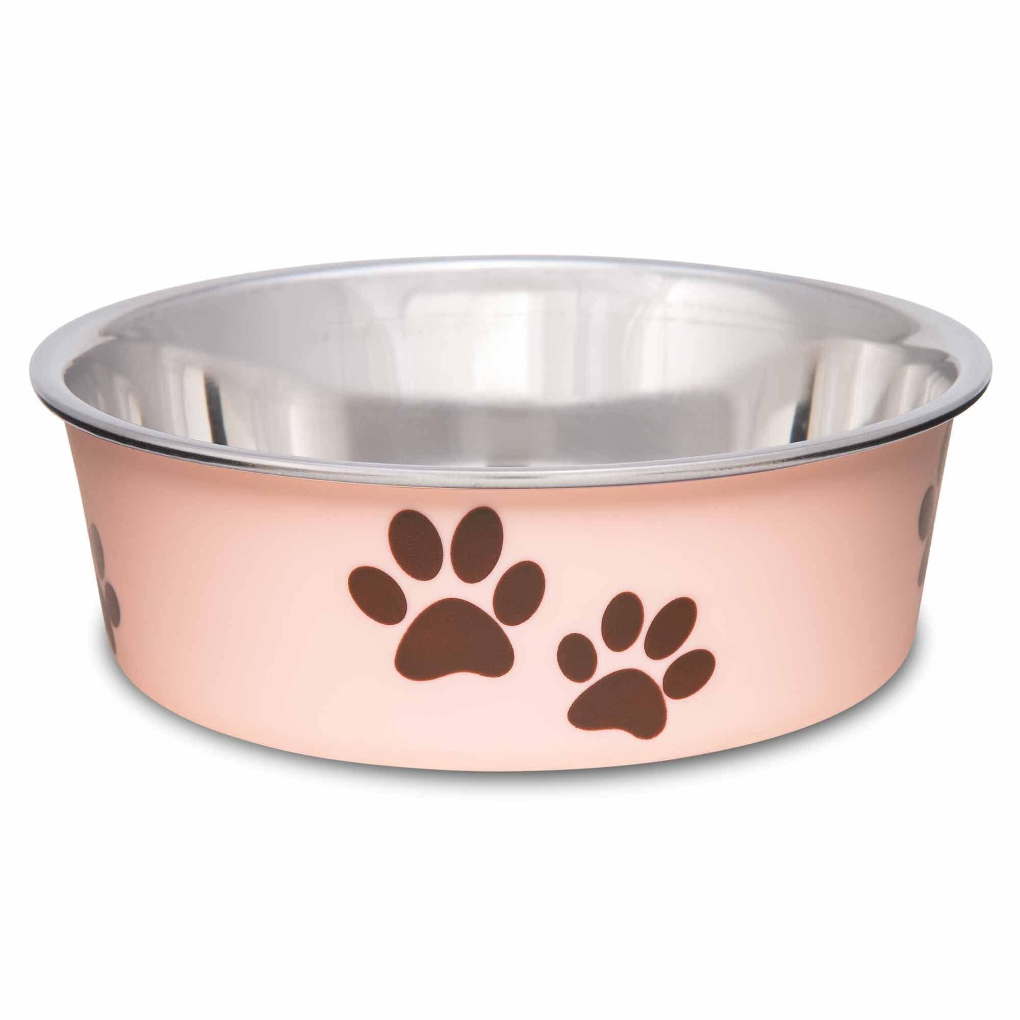 Loving Pets Bella Dog Bowls- Stainless Steel Dog & Cat Bowls - Spill Proof Dog Food Bowl, Cat Bowl, Puppy Essentials & Pet Supplies Great for Home & Travel (Small 10-20 lbs, Paparazzi Pink)