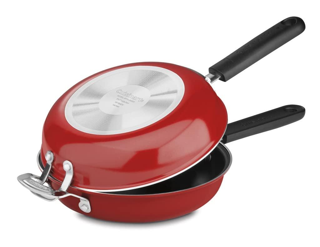 Cuisinart FP2-24R 10-Inch Nonstick Set Frittata Non-Stick Sauce Pan, Red image