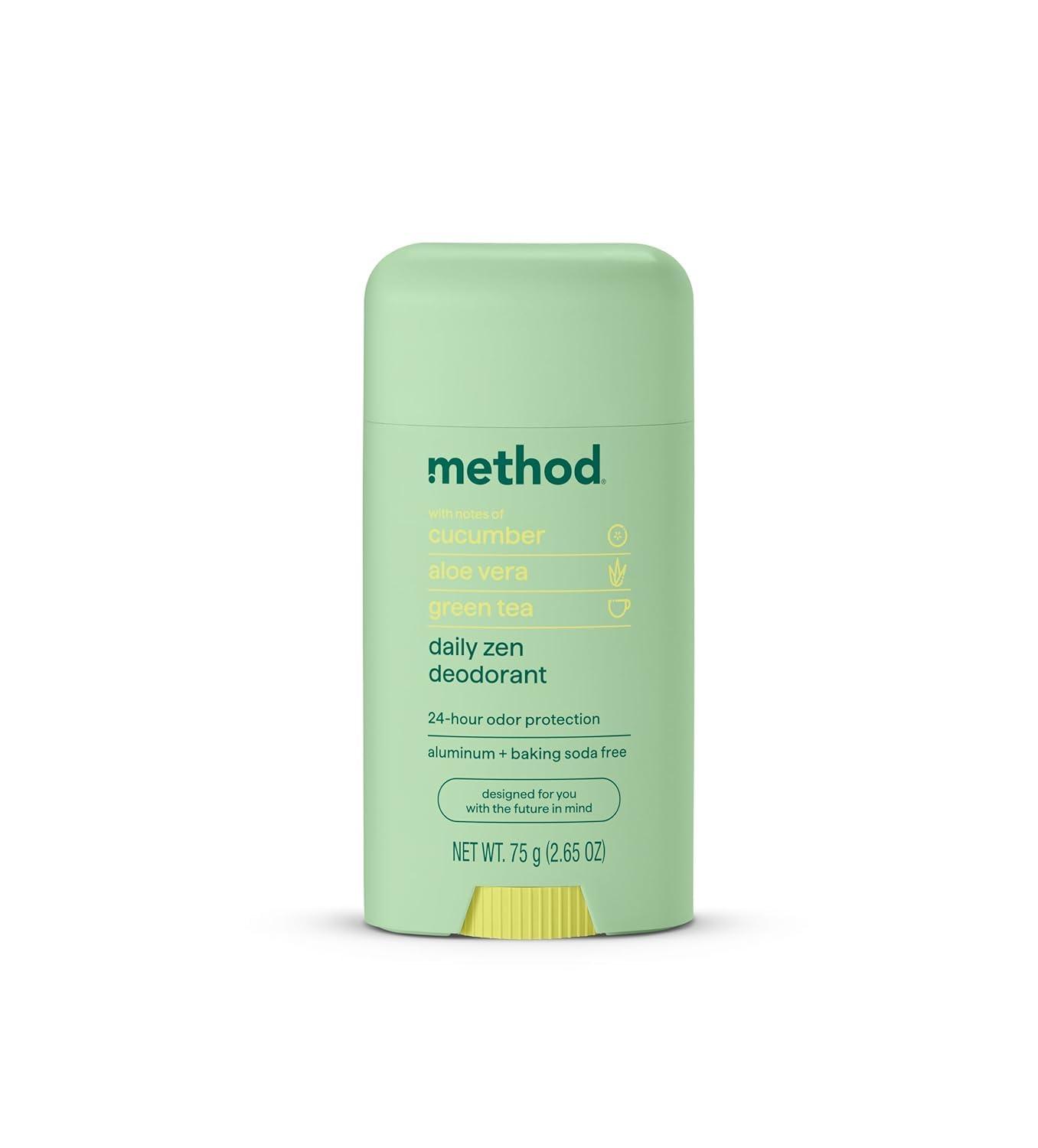 Method Deodorant, Daily Zen, Cucumber, Seaweed + Green Tea notes, 24 Hour Odor Protection, 2.65 oz image