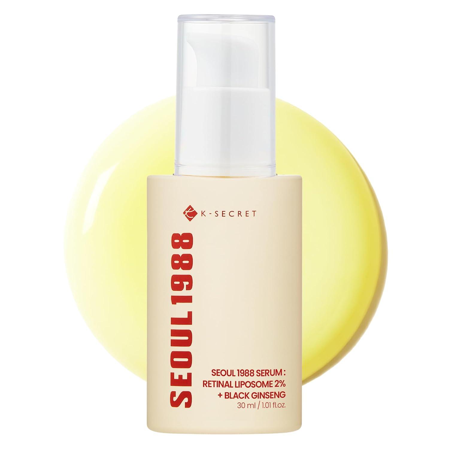 KSECRET SEOUL 1988 Serum : Retinal Liposome 2% + Black Ginseng, 30ml/1.01fl.oz | 58% Black Ginseng Extract | Retinal serum, Bakuchiol, VitaminC&3Peptides for Wrinkle Care | Korean Skincare | seoul1988 image