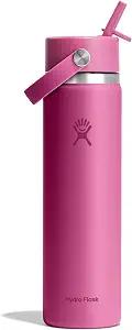 Hydro Flask Water Bottle - Insulated Stainless Steel - Wide Straw Lid, Non Spill, Leakproof in 24 Oz Reef Pink image