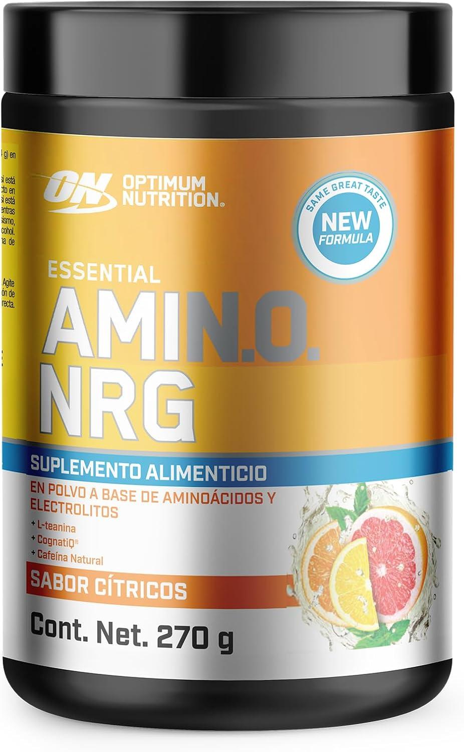 Optimum Nutrition Amino Energy Powder Plus Focus, with BCAA, Electrolytes, and Caffeine, Sunkissed Citrus, 30 Servings (Packaging May Vary) image