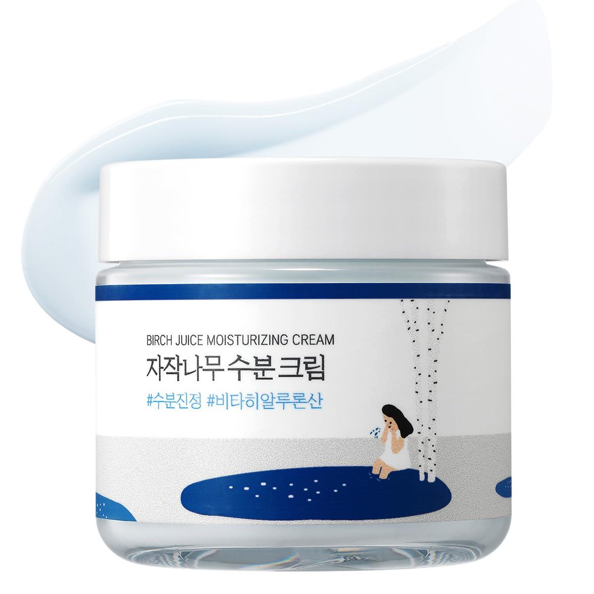 ROUND LAB Birch Juice Moisturizing Cream 2.7 Fl Oz, 48-Hour Deep Hydrating Face Moisturizer with Birch Sap & Vita Hyaluronic Acid for Acne-Prone Skin, Reduces Sebum, Oil, Blackheads, Korean Skin Care image