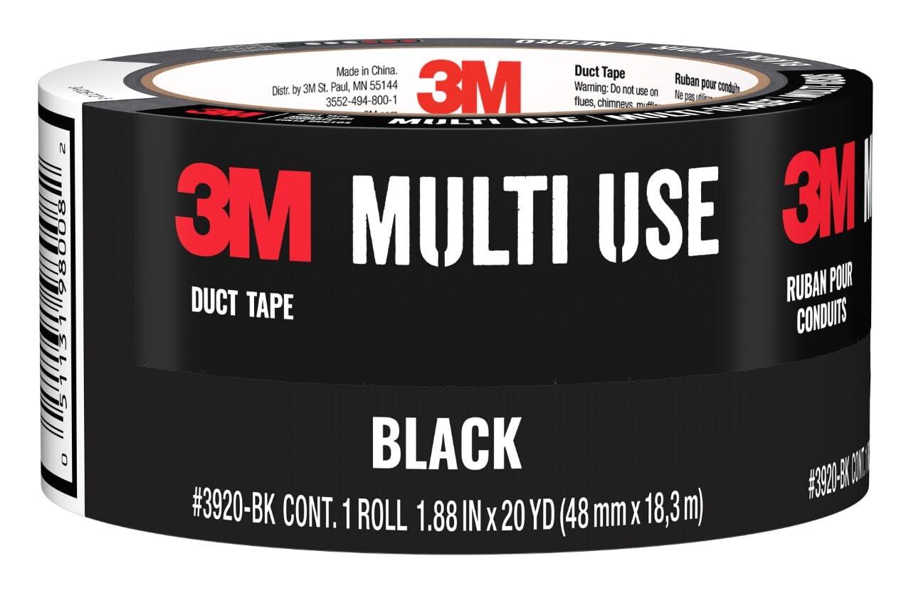 3M Heavy Duty Duct Tape Black, 1.88 in x 20 yd, 1 Roll, 2120-BK image