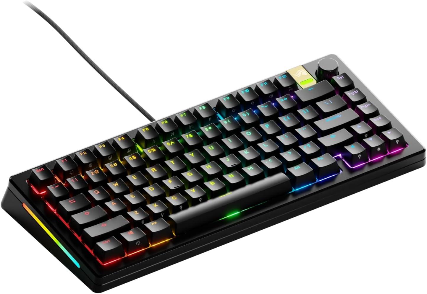 Glorious Gaming - GMMK 3 PRO HE: Rapid Trigger Keyboard, Hall Effect, Custom Modular Aluminum Body, 8K Polling Rate, Hotswap MX & Magnetic Switches, Modular Gasket System, ANSI 75% Tenkeyless (Black)