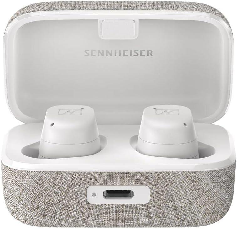 Sennheiser Consumer Audio MOMENTUM True Wireless 3 Earbuds -Bluetooth In-Ear Headphones for Music and Calls with ANC,Multipoint connectivity,IPX4,Qi charging,28-hour Battery Life Compact Design,White image