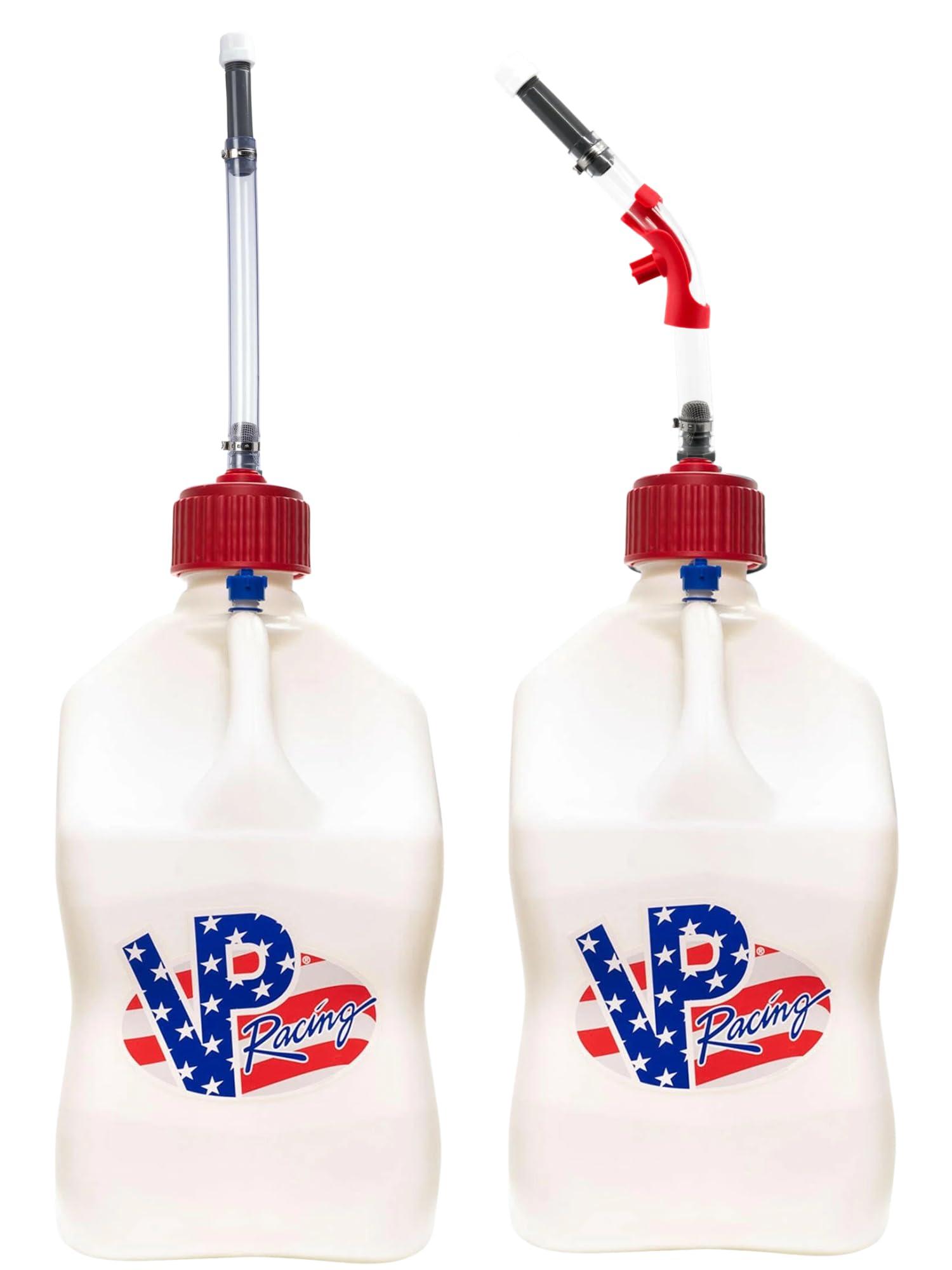 VP Racing Utility Container 5.5 Gallon - 2 Pack With 2 Deluxe Hoses and a Get Bent Hose Bender (Patriotic, 2 Pack)