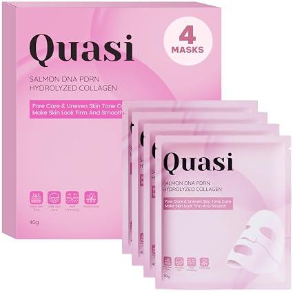 Quasi Salmon PDRN Collagen Mask - Korean Skin care Gel Face Mask for Hydration, Firming & Smoothing Skincare, Collagen Boost & Pore Care - 4 Masks, Non-Irritating, Natural Ingredients image