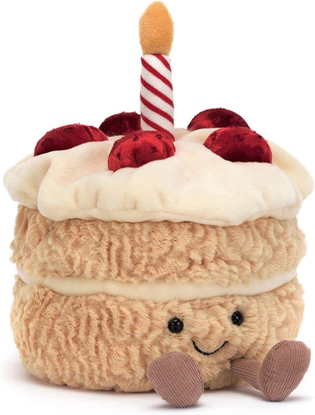 Jellycat Amuseables Birthday Cake Stuffed Toy, 6 inches | Dessert Plush | Birthday Gift image