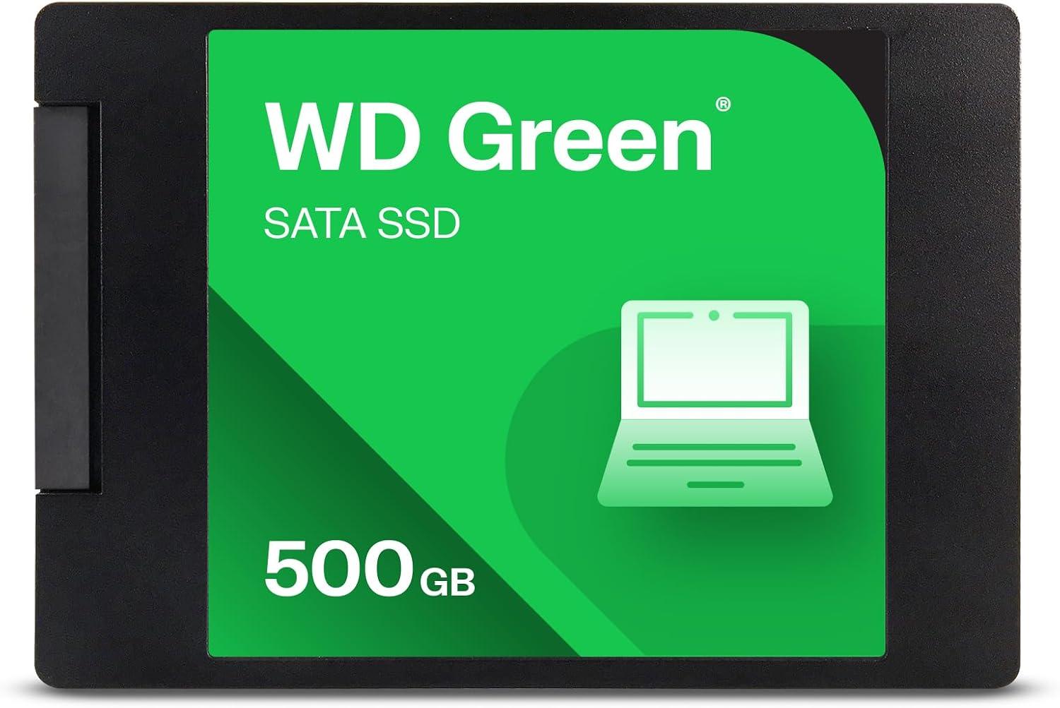 WD Western Digital Green SATA 500GB, Up to 545MB/s, 2.5"/7mm, 3 Year Warranty, Internal SSD (WDS500G5G0A-00CPT0)