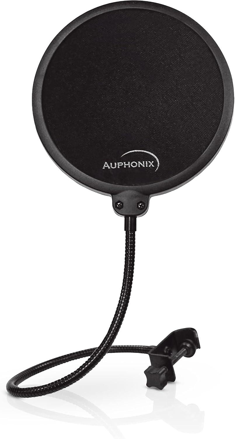 Pop Filter for Mic - 6-inch Diameter, Dual Layered Microphone Pop Screen for Studio Recording, Podcasts and Streaming - MPF-1﻿