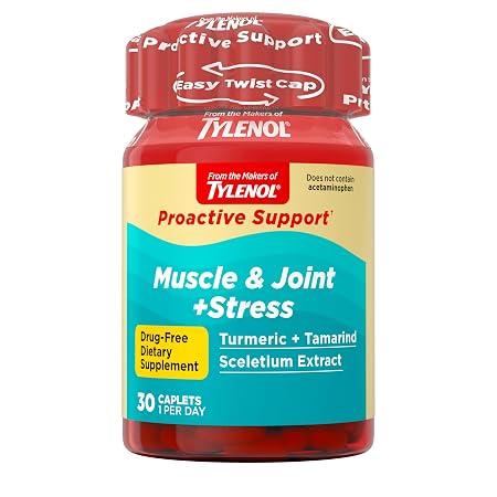 Tylenol Proactive Support Muscle & Joint Supplements + Stress, 30 ct image