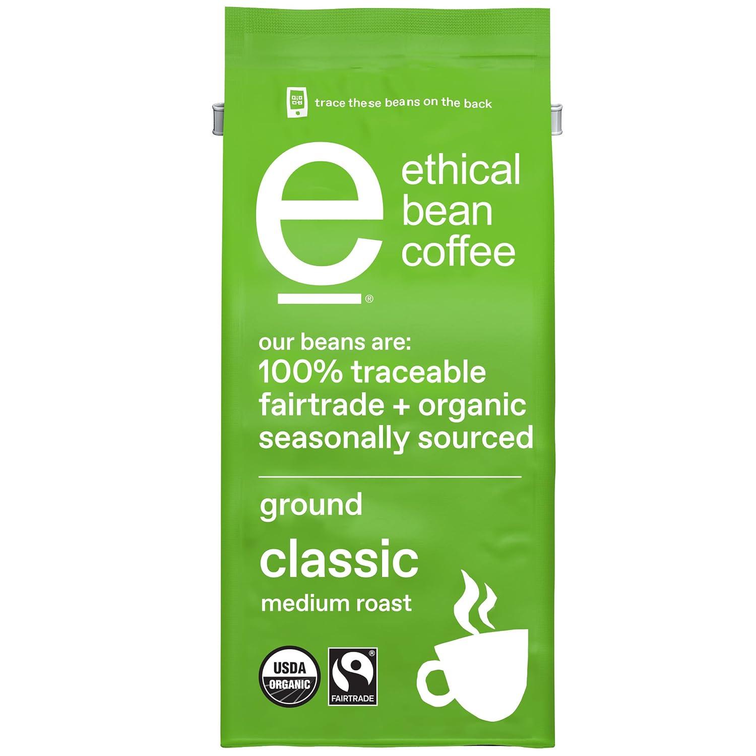 Ethical Bean Ground Coffee, Classic Medium Roast, 8 oz Bag image