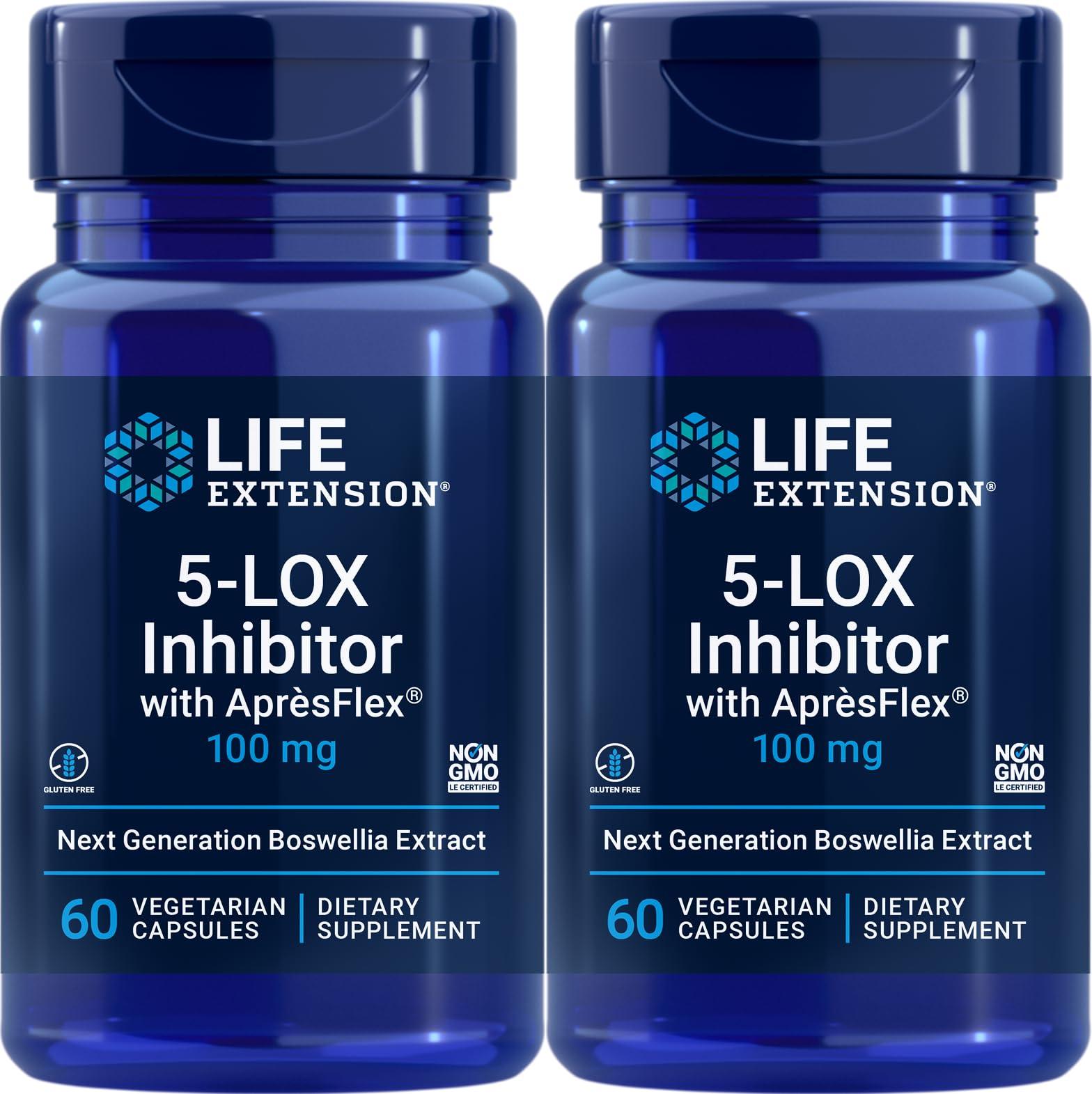 Life Extension 5-LOX Inhibitor with AprèsFlex 100 mg, 60 Vegetarian Capsules (Pack of 2) image