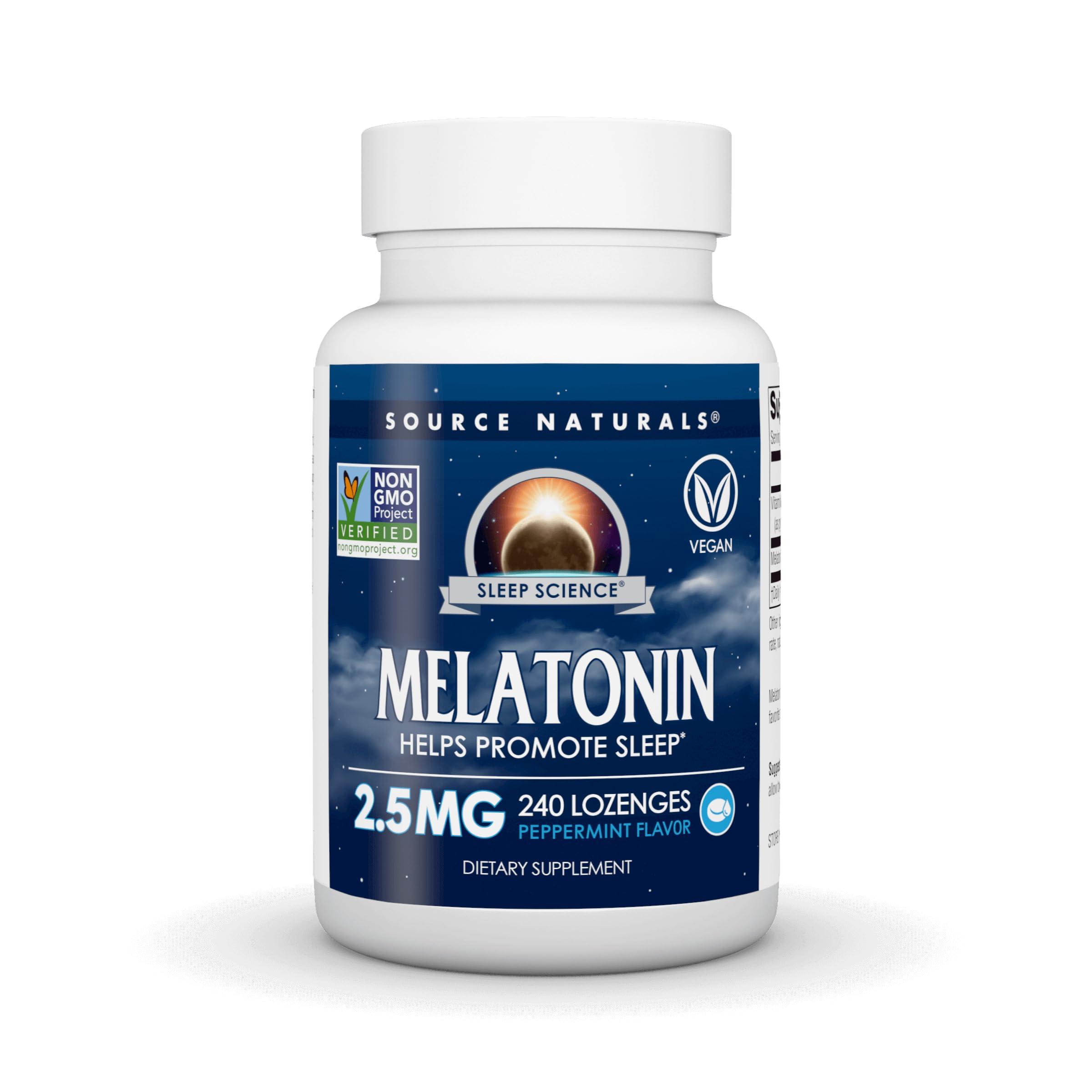 Source Naturals Melatonin, Helps Promote Sleep* - 2.5 mg - 240 Vegan Peppermint Flavored Lozenges (B000GFPCN4) image