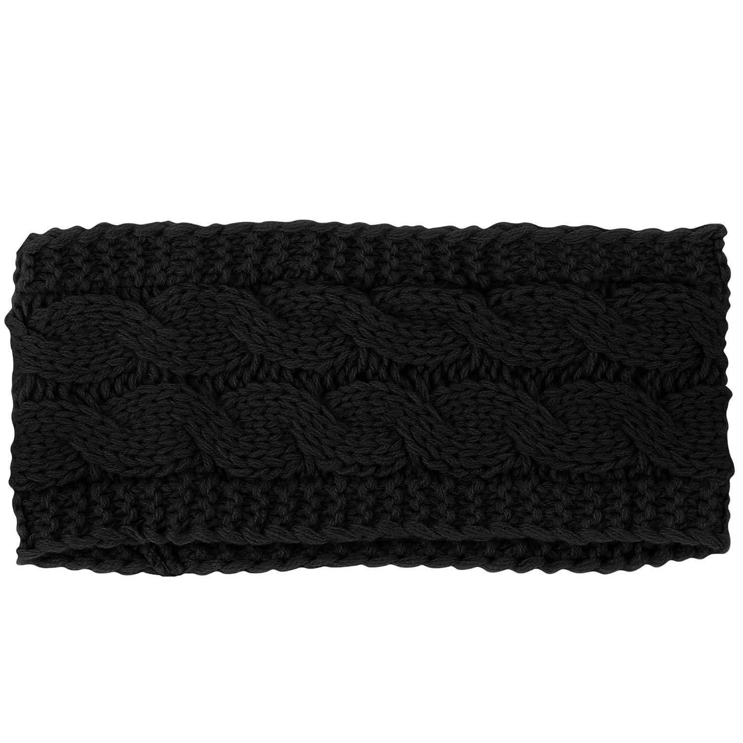 LUTHER PIKE SEATTLE Ear Warmer Winter Headband For Women - Black