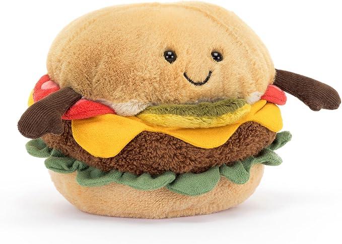 Jellycat Amuseables Burger Stuffed Toy, 4.5 inches - Food Plush - Fun Gift Idea image