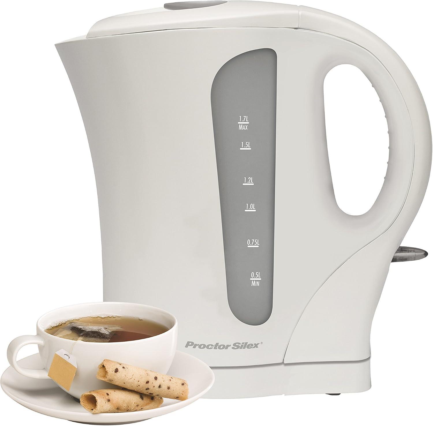 Proctor Silex k4090 Cordless Electric Kettle, 1.7-Liter, White image