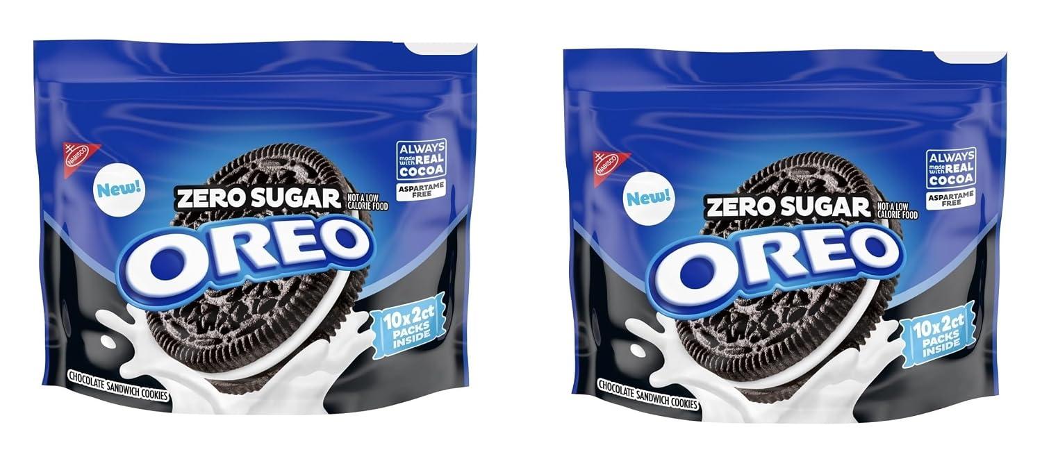 Oreo Sandwich Cookies Variety Set - 2 packs (Zero Sugar Single Stuf 8oz) image