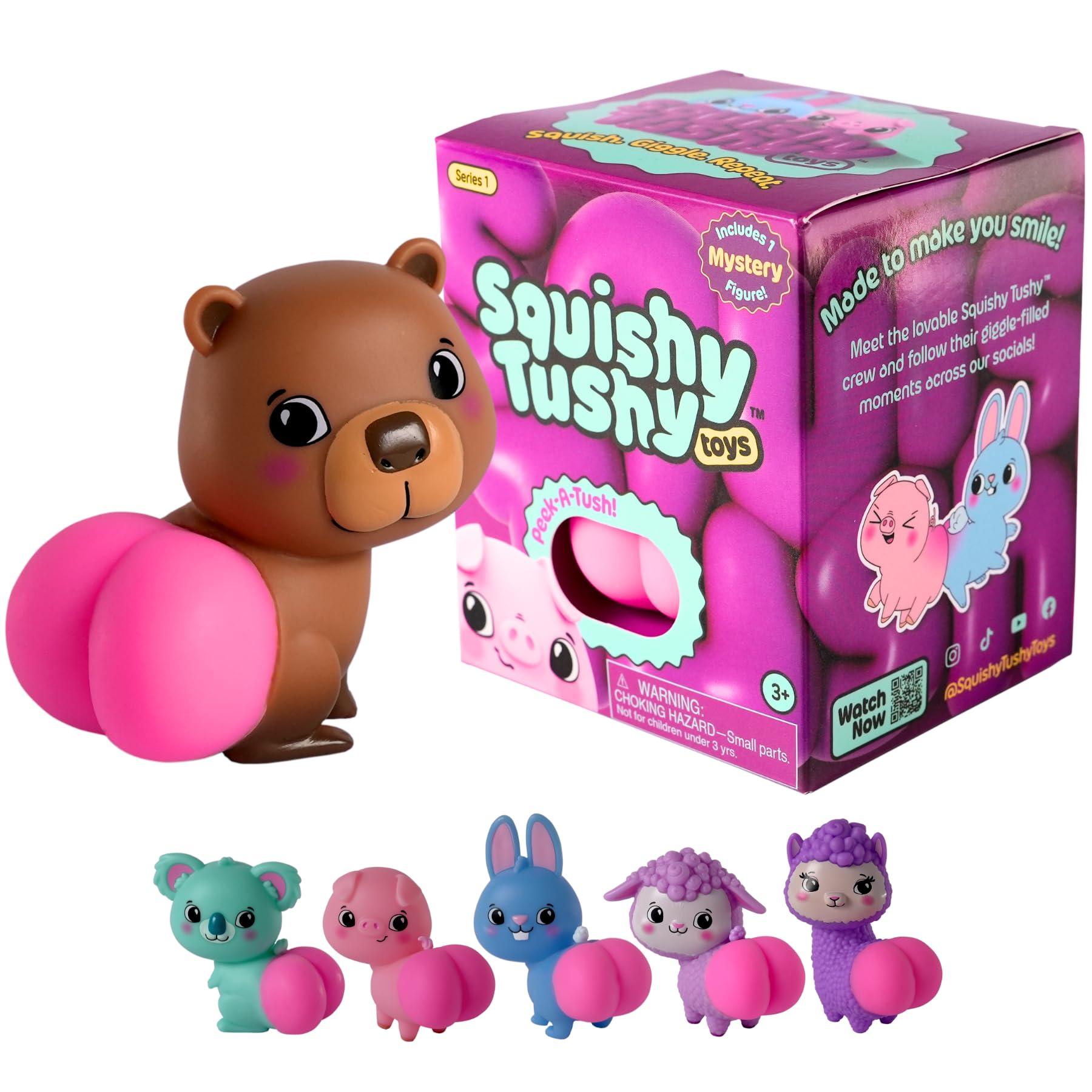 LICENSE 2 PLAY Squishy Tushy | 3" Collectible Mystery Blind Box Figure | Series 1 | Squishy Butt Vinyl Toy, Single Surprise Character | Single Pack - Colors/Styles May Vary image