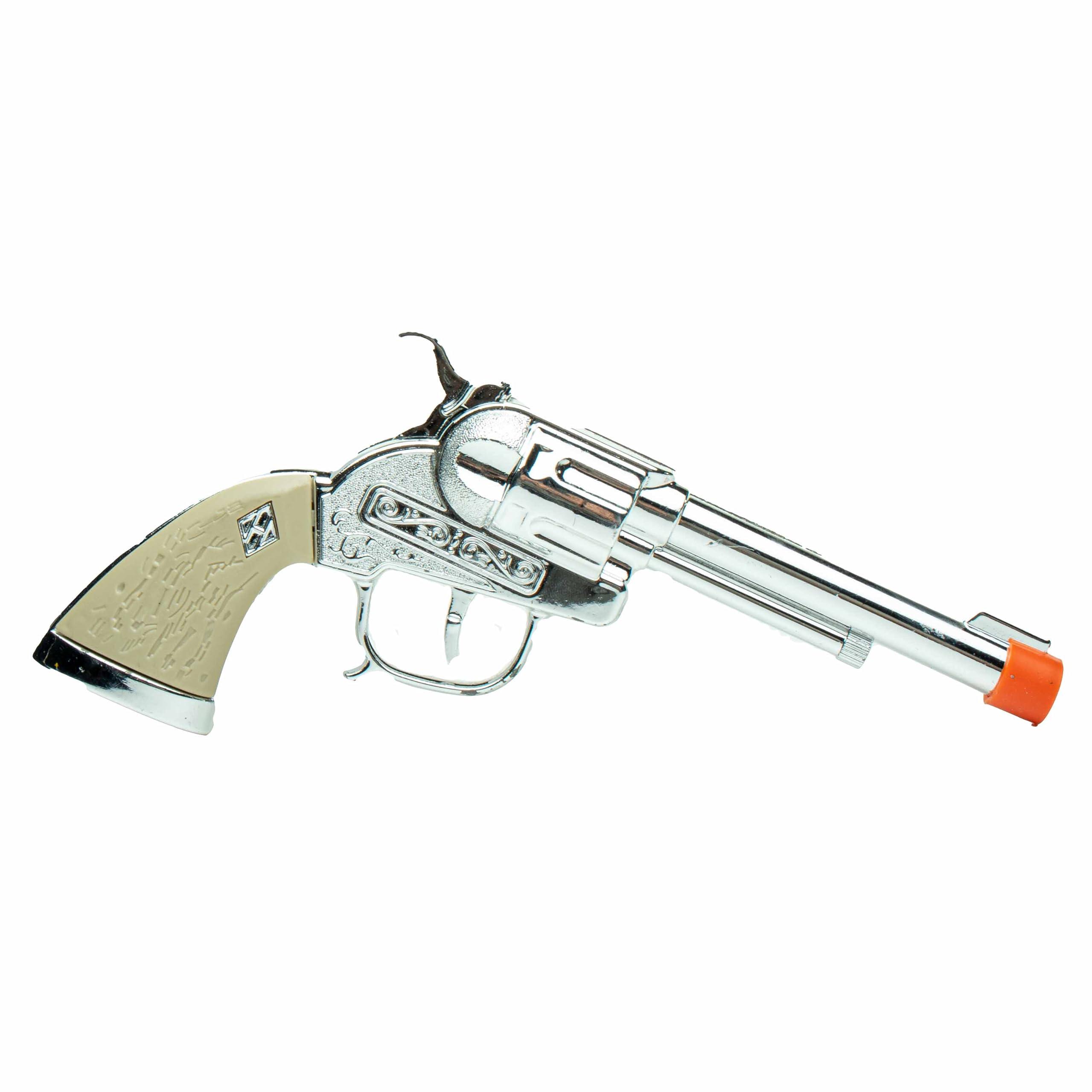 PARRIS CLASSIC QUALITY TOYS EST. 1936 Cowboy Die-Cast Steel Side Loading Toy Pistol, 8.5" Cap Gun, Authentic Western Design, Shoots No.912 Paper Roll Caps