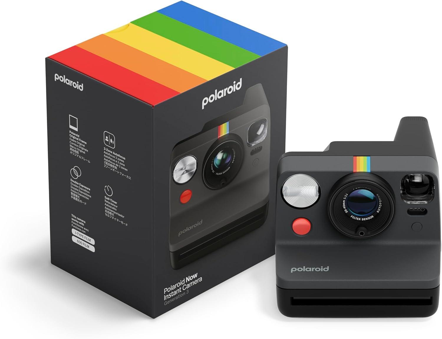 Polaroid Now 3rd Generation I-Type Instant Film Camera - Black - Camera Only No Film (9154) image