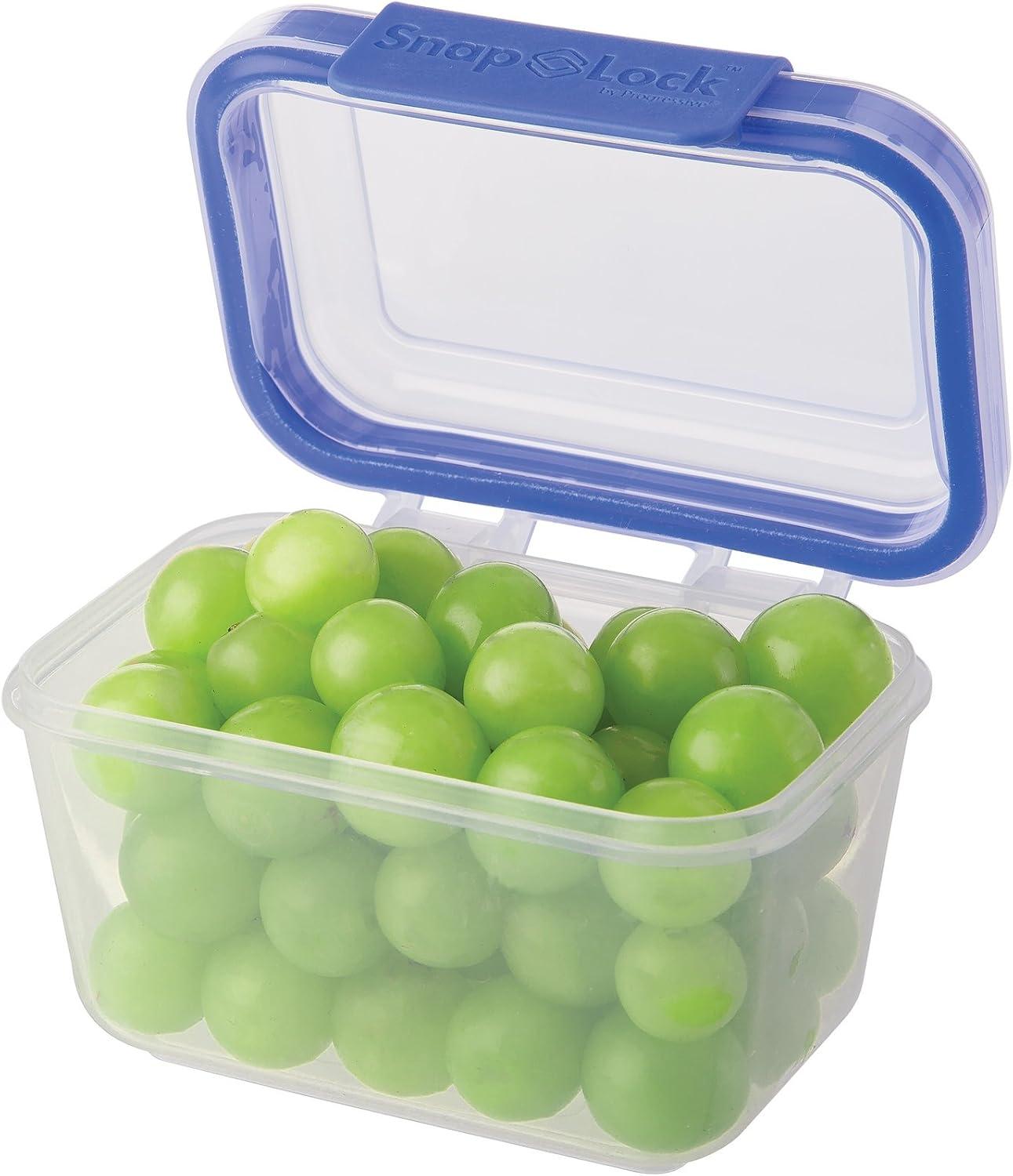 SnapLock by Progressive 2-Cup Storage Container - Blue, SNL-1007B Easy-To-Open, Leak-Proof Silicone Seal, Snap-Off Lid, Stackable, BPA FREE image