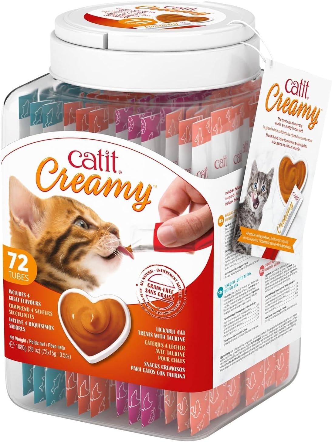 Catit Creamy Lickable Cat Treat – Hydrating and Healthy Treat for Cats of All Ages - Assortment, 72-Pack
 image
