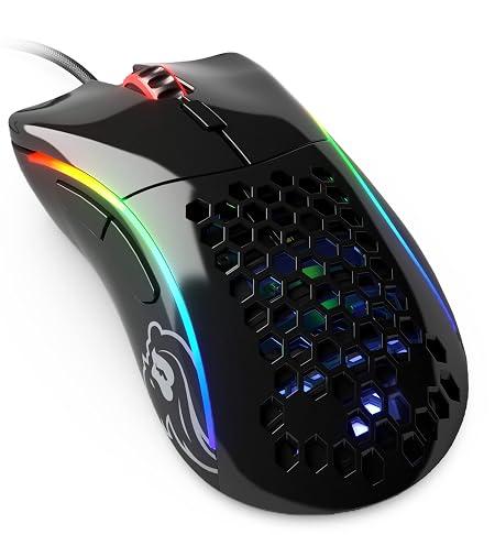 GLORIOUS Gaming Model D- (Small) Wired Gaming Mouse - 61g Superlight Honeycomb Design, RGB, Ergonomic, Pixart 3360 Sensor, Omron Switches, PTFE Feet, 6 Buttons - Glossy Black image