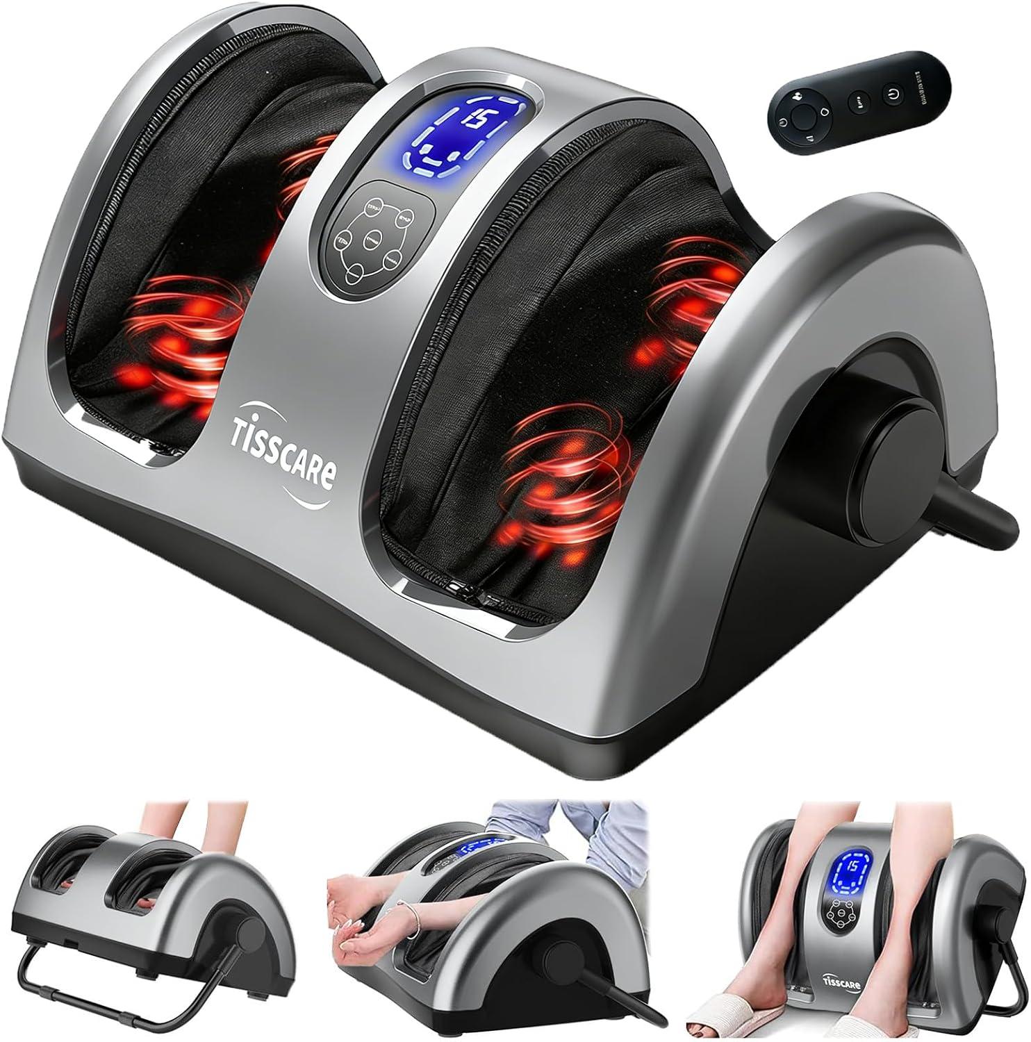 TISSCARE Shiatsu Foot Massager with Heat: FSA Eligible HSA Foot Massager for Neuropathy, Plantar Fasciitis and Pain Relief-Massage Feet image