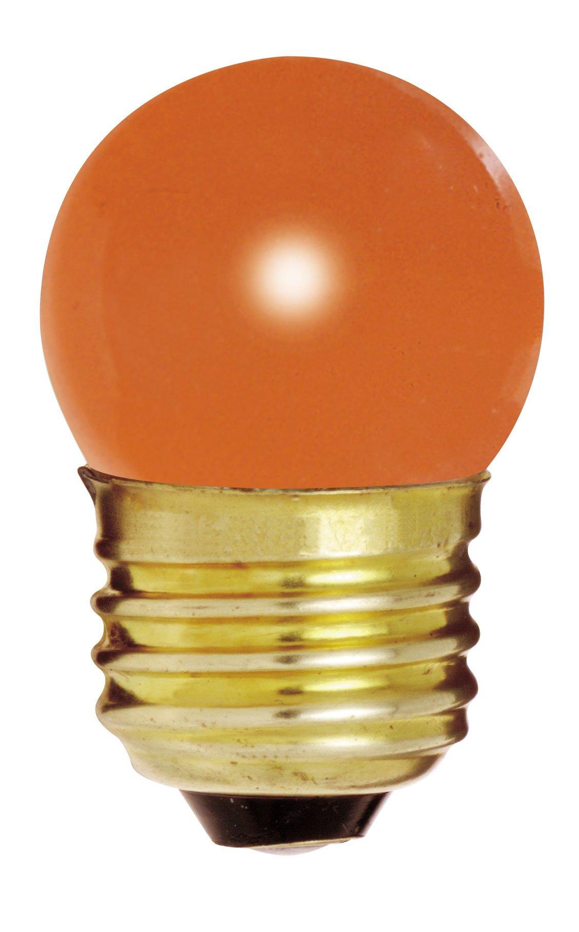 Satco S3610 7.5 Watt S11 Incandescent 120 Volt Medium Base Light Bulb, Ceramic Orange image