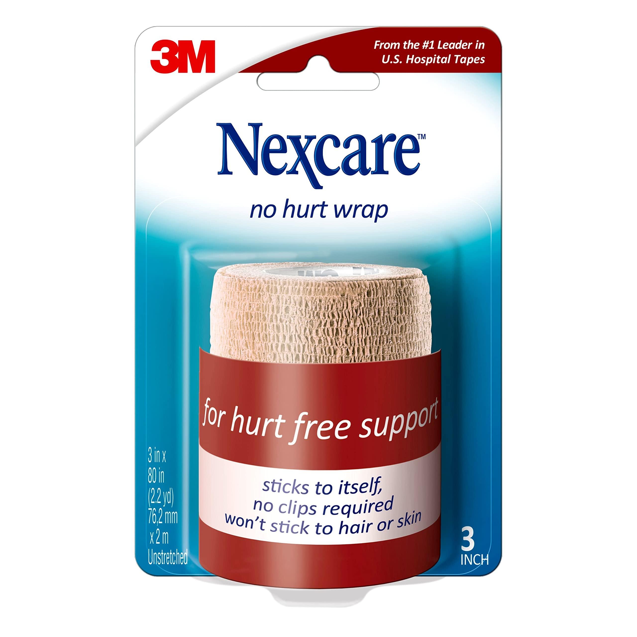 Nexcare No Hurt Wrap, 3 in x 2.2 yd, Unstretched image